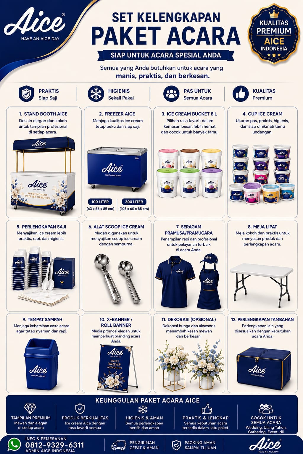 Set Kelengkapan Paket Acara Aice