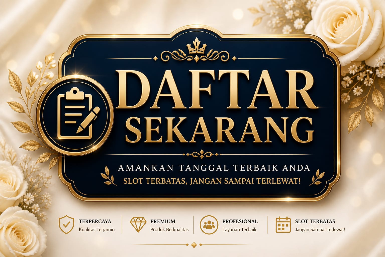 Daftar Sekarang - Amankan Tanggal Terbaik Anda